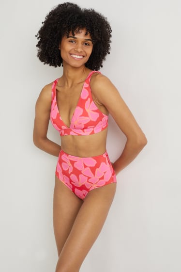 Damen - Bikini-Top - wattiert - LYCRA® XTRA LIFE™ - geblümt - pink