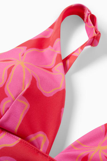 Kobiety - Góra od bikini - wyściełana - LYCRA® XTRA LIFE™ - w kwiaty - różowy