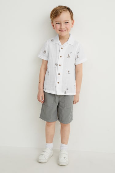 Nen - Conjunt - camisa i bermudes - 2 peces - blanc/gris