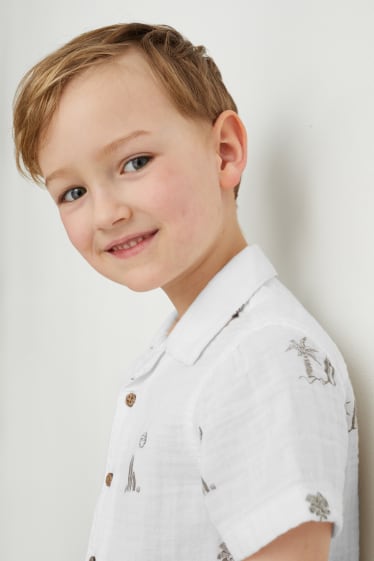 Nen - Conjunt - camisa i bermudes - 2 peces - blanc/gris