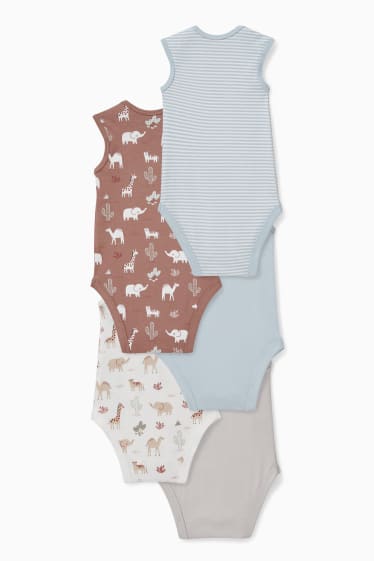 Baby: jongens - Set van 5 - rompertje - bruin