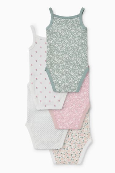 Baby: meisjes - Set van 5 - rompertje - wit