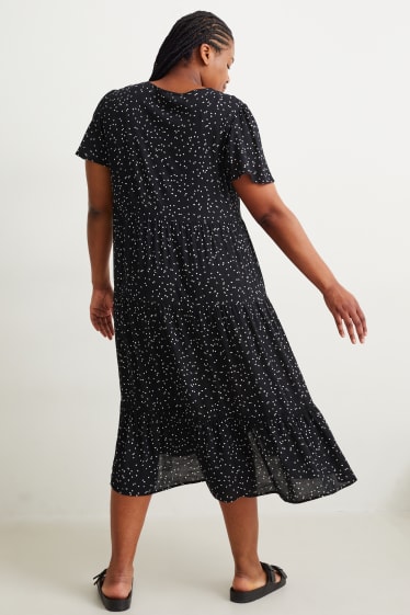 Damen - Kleid - gemustert - schwarz