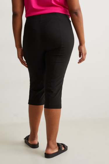 Femei - Pantaloni capri - talie medie - LYCRA® - negru