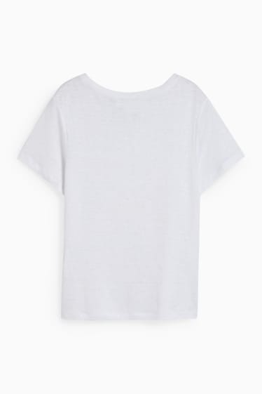 Femmes - T-shirt en lin - blanc