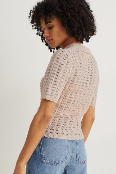 Femmes - Polo en maille - beige clair