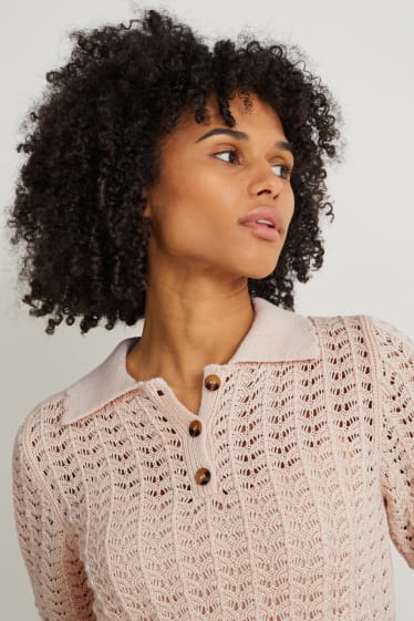 Femmes - Polo en maille - beige clair
