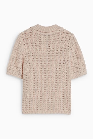 Femmes - Polo en maille - beige clair