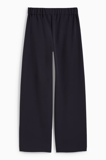 Dona - Pantalons de tela - high waist - wide leg - blau fosc