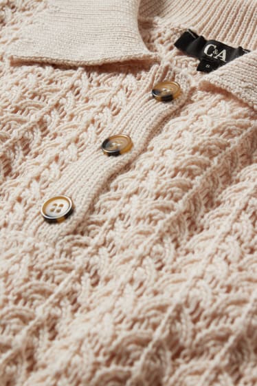 Femmes - Polo en maille - beige clair