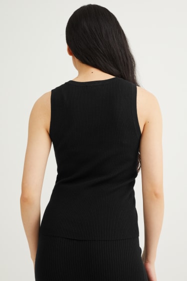 Femmes - Haut en maille basique - noir