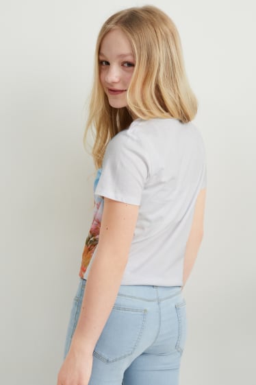 Dětské - Tričko s krátkým rukávem s detailem uzlu - bílá