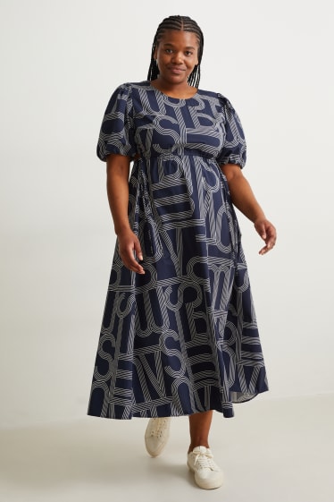 Femmes - Robe fit & flare - à motif - bleu foncé