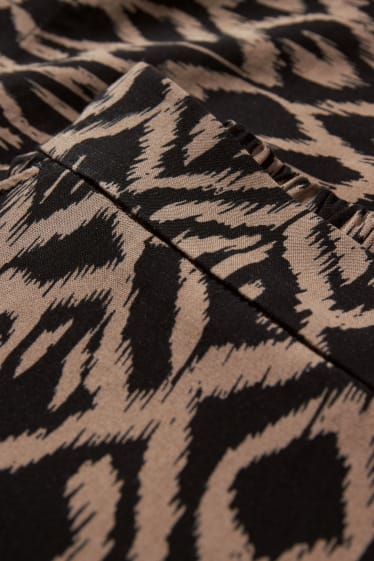 Donna - Pantaloni - vita media - palazzo - marrone