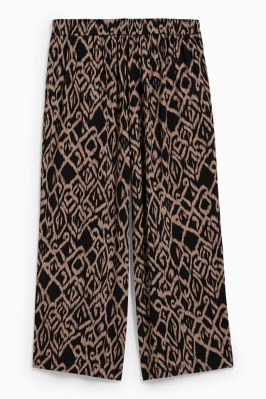 Donna - Pantaloni - vita media - palazzo - marrone