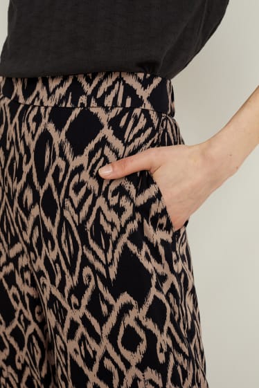 Donna - Pantaloni - vita media - palazzo - marrone