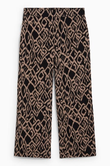 Donna - Pantaloni - vita media - palazzo - marrone