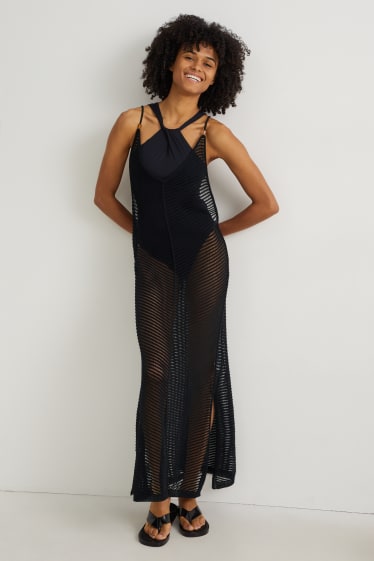 Damen - Strandkleid - schwarz