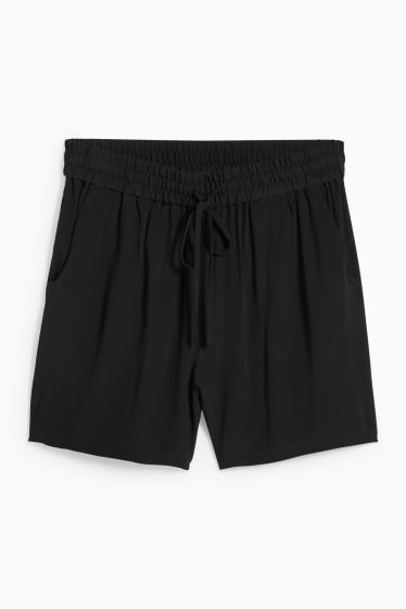 Dames - Basic shorts - mid waist - zwart