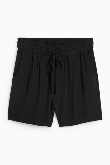 Dona - Pantalons curts bàsics - mid waist - negre