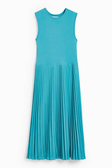 Children Girls - Dress - pleated - dark turquoise