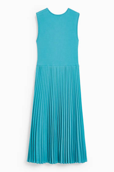 Children Girls - Dress - pleated - dark turquoise