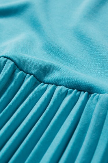 Children Girls - Dress - pleated - dark turquoise