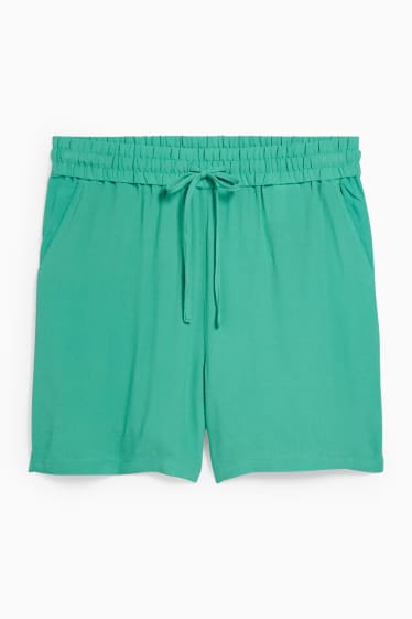 Damen - Basic-Shorts - Mid Waist - grün