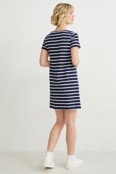 Women - T-shirt dress - LYCRA® - striped - dark blue / white