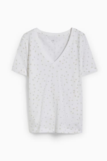 Femmes - T-shirt basique - à motif - beige clair