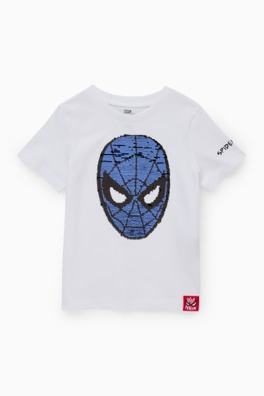 Kinder Jungen - Spider-Man - Kurzarmshirt - Glanz-Effekt - weiss