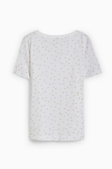 Femmes - T-shirt basique - à motif - beige clair