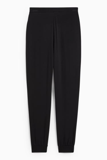 Damen - Basic-Jersey-Hose - Regular Fit - schwarz