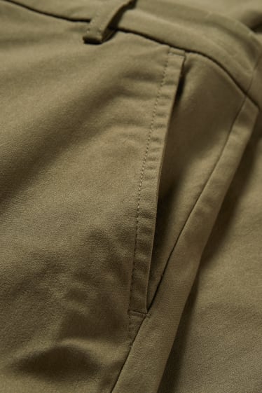Kobiety - Spodnie materiałowe - średni stan - slim fit - ciemnozielony