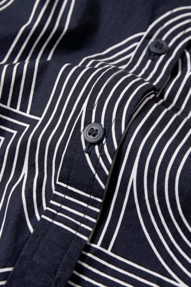 Femmes - Robe-chemisier - à motif - bleu foncé