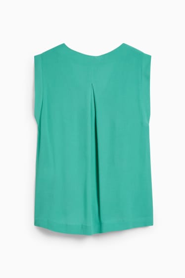 Donna - Blusa smanicata basic - verde