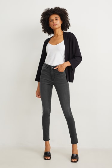 Donna - Skinny jeans - vita media - jeans modellanti - Flex - LYCRA® - jeans grigio scuro