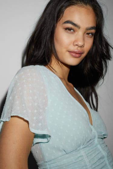 Damen - CLOCKHOUSE - Crop Bluse - mintgrün