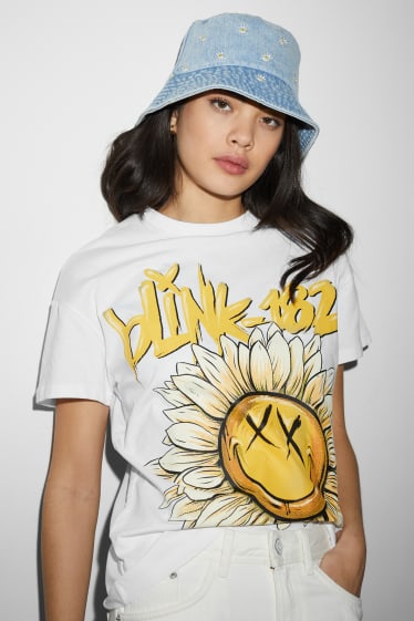 Dames - CLOCKHOUSE - T-shirt - Blink 182 - wit