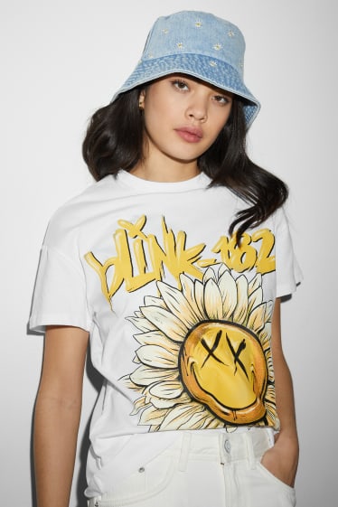 Femmes - CLOCKHOUSE - T-Shirt - Blink 182 - blanc