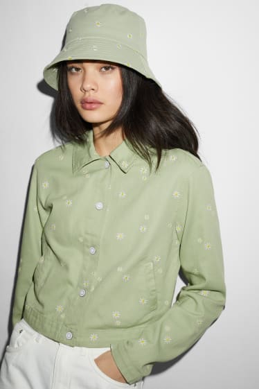 Femmes - CLOCKHOUSE - veste - à fleurs - vert clair