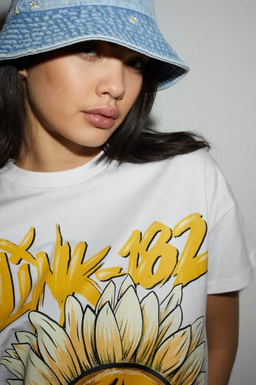 Femmes - CLOCKHOUSE - T-Shirt - Blink 182 - blanc