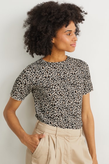 Femmes - T-shirt - à motif - beige clair