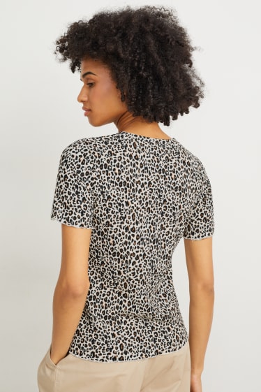 Femmes - T-shirt - à motif - beige clair