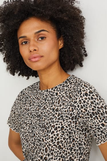 Femmes - T-shirt - à motif - beige clair