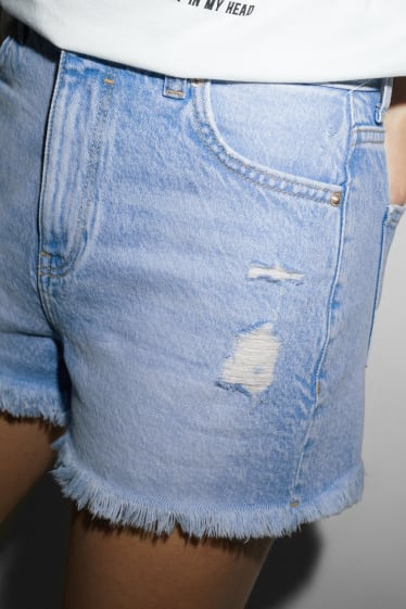 Dona - CLOCKHOUSE - texans curts - high waist - texà blau clar