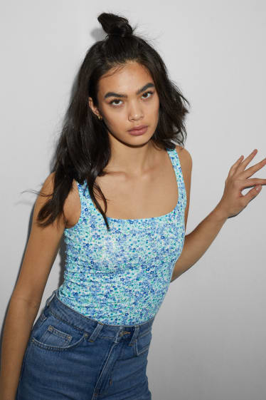 Femmes - CLOCKHOUSE - top - à fleurs - bleu