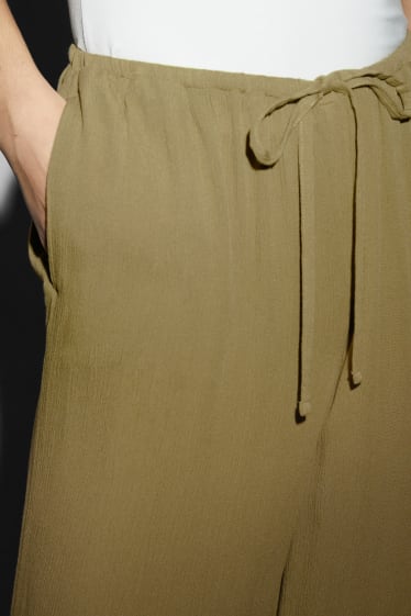 Femmes - CLOCKHOUSE - pantalon de toile - mid waist - wide leg - vert clair