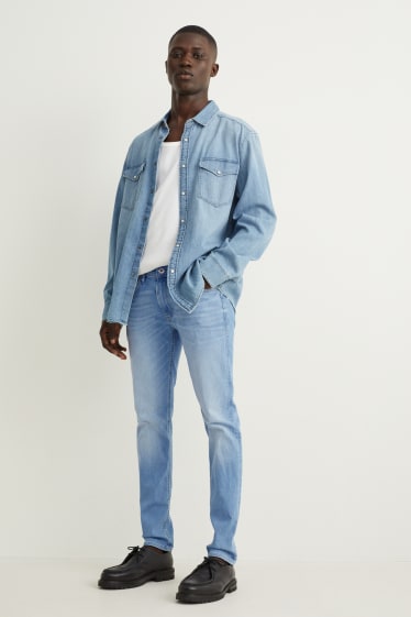 Herren - Skinny Jeans - Flex - COOLMAX® - LYCRA® - helljeansblau
