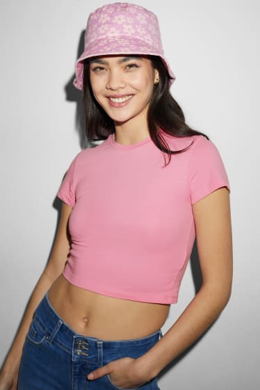 Damen - CLOCKHOUSE - Crop T-Shirt - pink